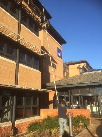Gutter cleaning at a commercial office block in Guildford