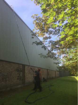 Gutter cleaning at an industrial unit
